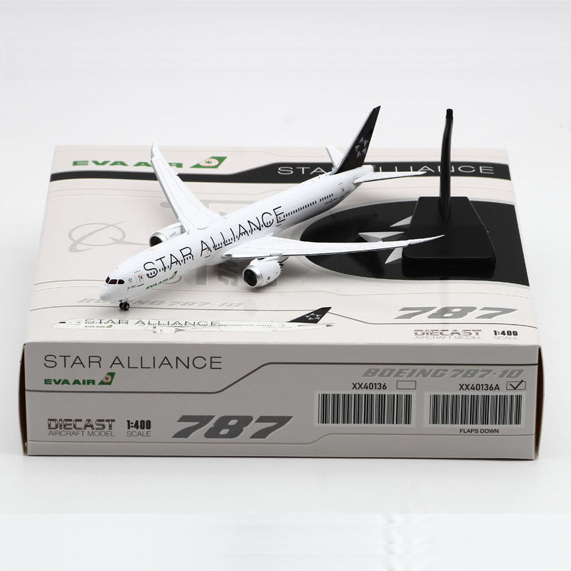 พร้อมส่ง เครื่องบิน 1: 400 JCWing Alloy Airliner รุ่น EVA Air B787-10 B-17812 รุ่น Wing