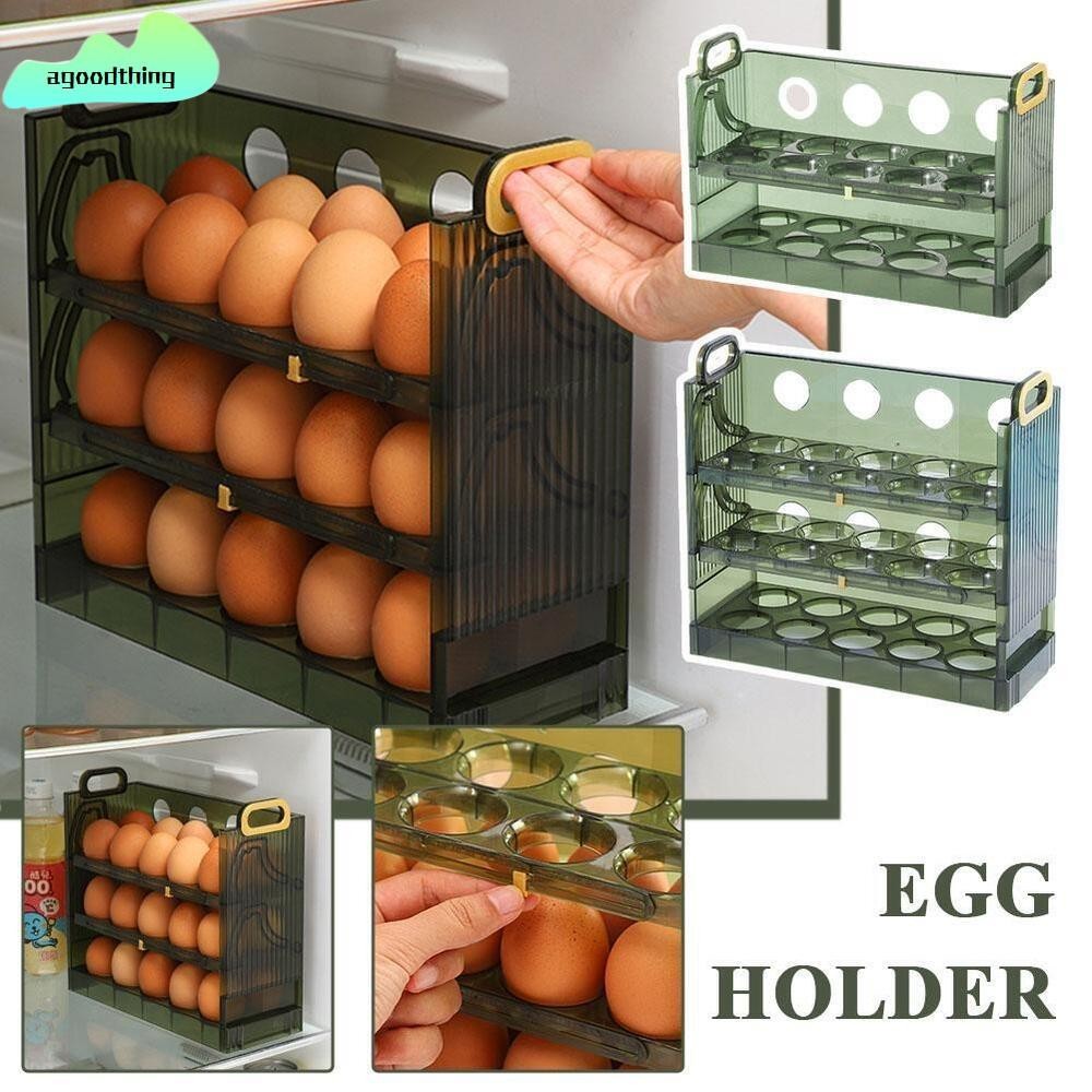 Agoodthing ที่เก็บไข่ Flippable Storage Rack กล่องถนอมอาหารกล่องเก็บของในครัว