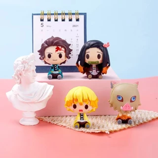 สถานที่ท้องถิ่น 4 ชิ้น/เซ็ต Demon Slayer คอสเพลย์ Nezuko น่ารัก Zenitsu อะนิเมะรูป COD สต็อกรูปตุ๊กตาของเล่นสําหรับของขวัญเด็กคอลเลกชันเครื่องประดับรถบ้านเค้กตกแต่ง Gacha Lob