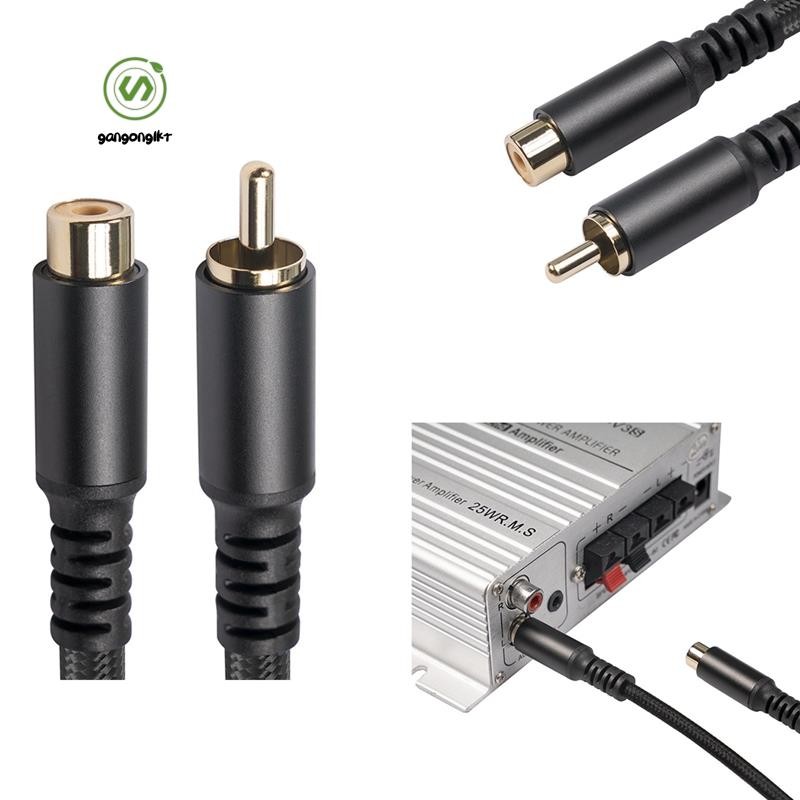 [gangong1kr]สายต่อขยาย Rca Audio Video Cable RCA Male To Female Cord for Speaker, Subwoofer, Camera, HDTV, Amplifier