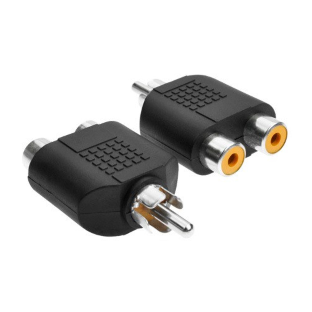 Rca Y Splitter AV Audio Video Plug Converter 1 ชาย 2 หญิงอะแดปเตอร์ชุด Lotus สี AV แจ็ค RCA ปลั๊กคู่