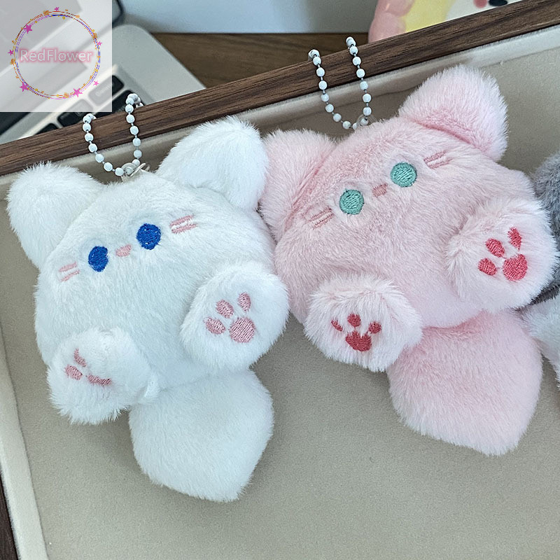 Redflower Kawaii ตุ๊กตาสัตว์ยาว Tailed ของเล่นแมวพวงกุญแจตุ๊กตา Plush กระเป๋าจี้รถจี้พวงกุญแจ Trinket เด็ก Birthyday ของขวัญ TH