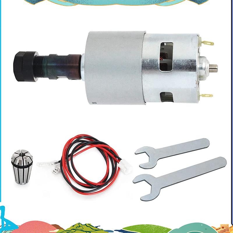 Dc มอเตอร์ CNC 775 แกนมอเตอร์ 100W 12-24VDC 20000RMP + ER11 Collet สําหรับ DIY Mini CNC 3018 3018Pro