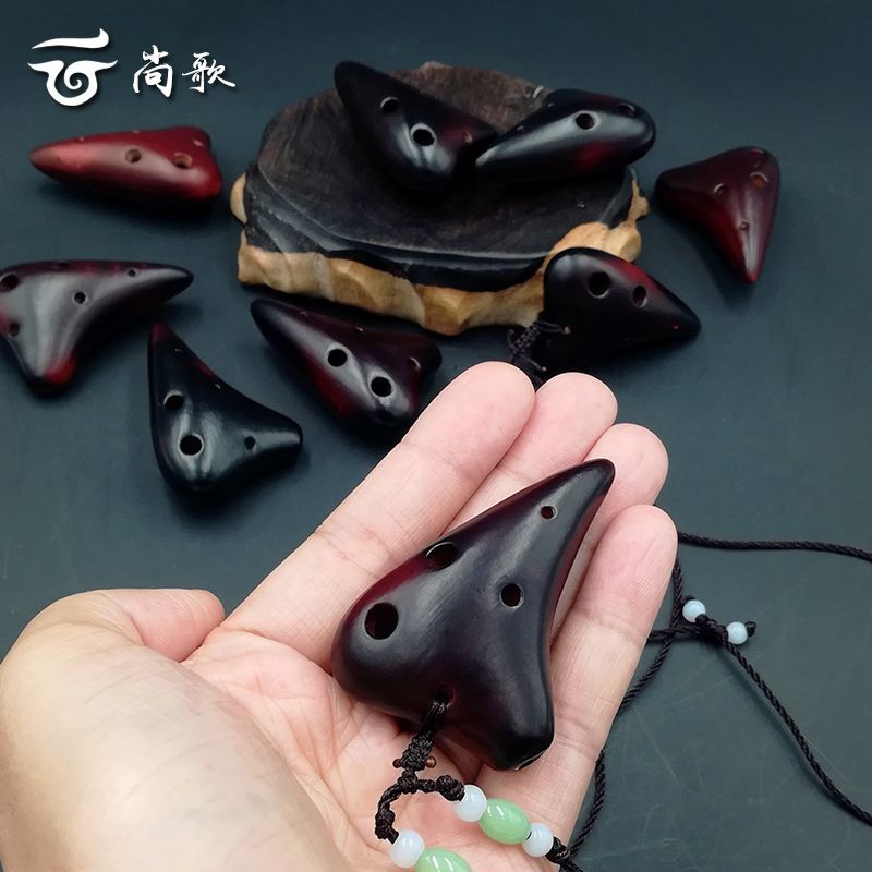 มินิขนาดเล็ก Ocarina 6 หลุมสร้อยคอจี้เรียนรู้นกเห่า Super Treble F-Tuned ssf Poop