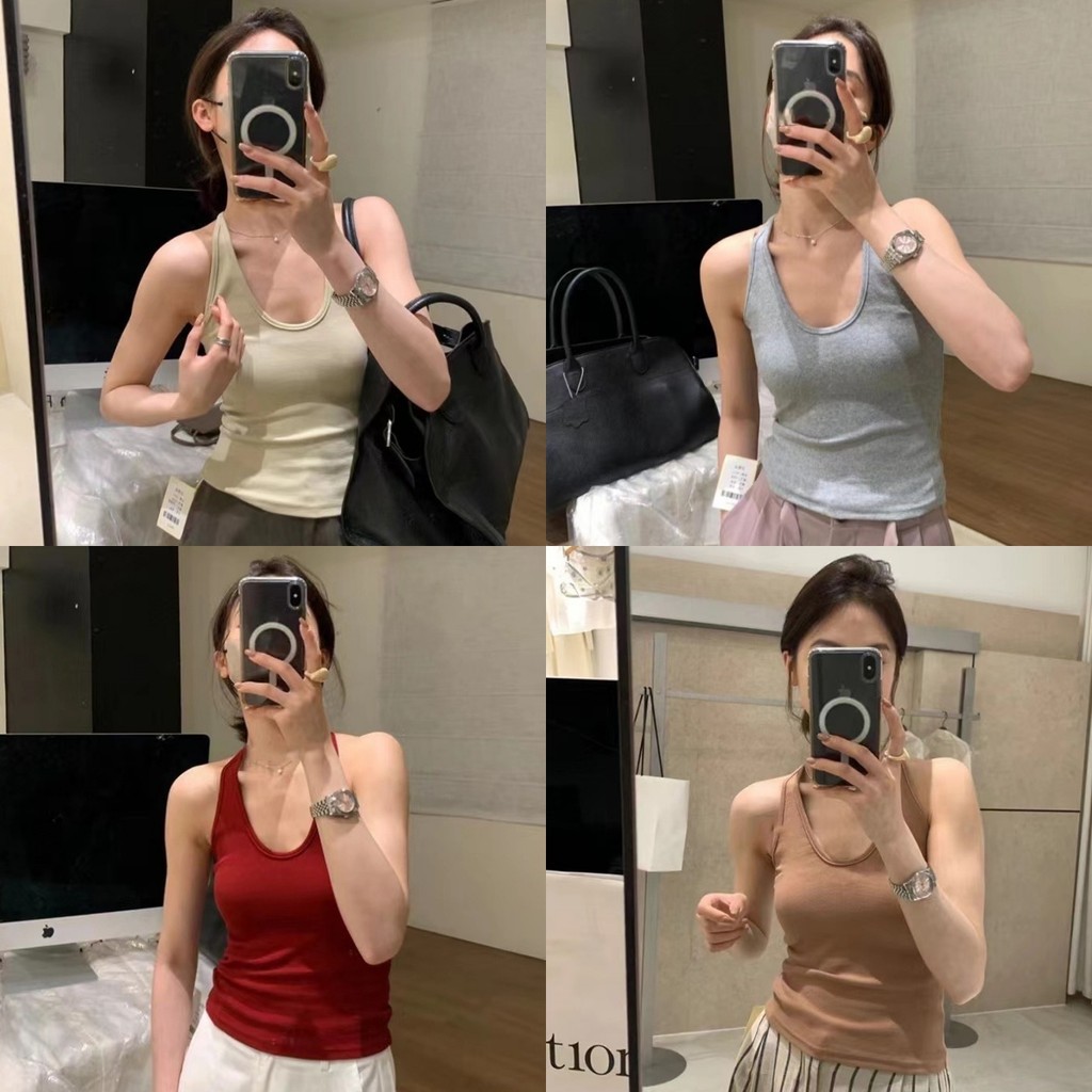🌼Soroh🌼เสื้อกล้าม สีพื้น มีฟองน้ำ ผ้าร่องเล็ก สีพื้นยืดกำลังดี เข้ารูป🦋เสื้อแขนกุด สไตล์เกาหลี แฟชั่นฤดูร้อน🌞#FY298
