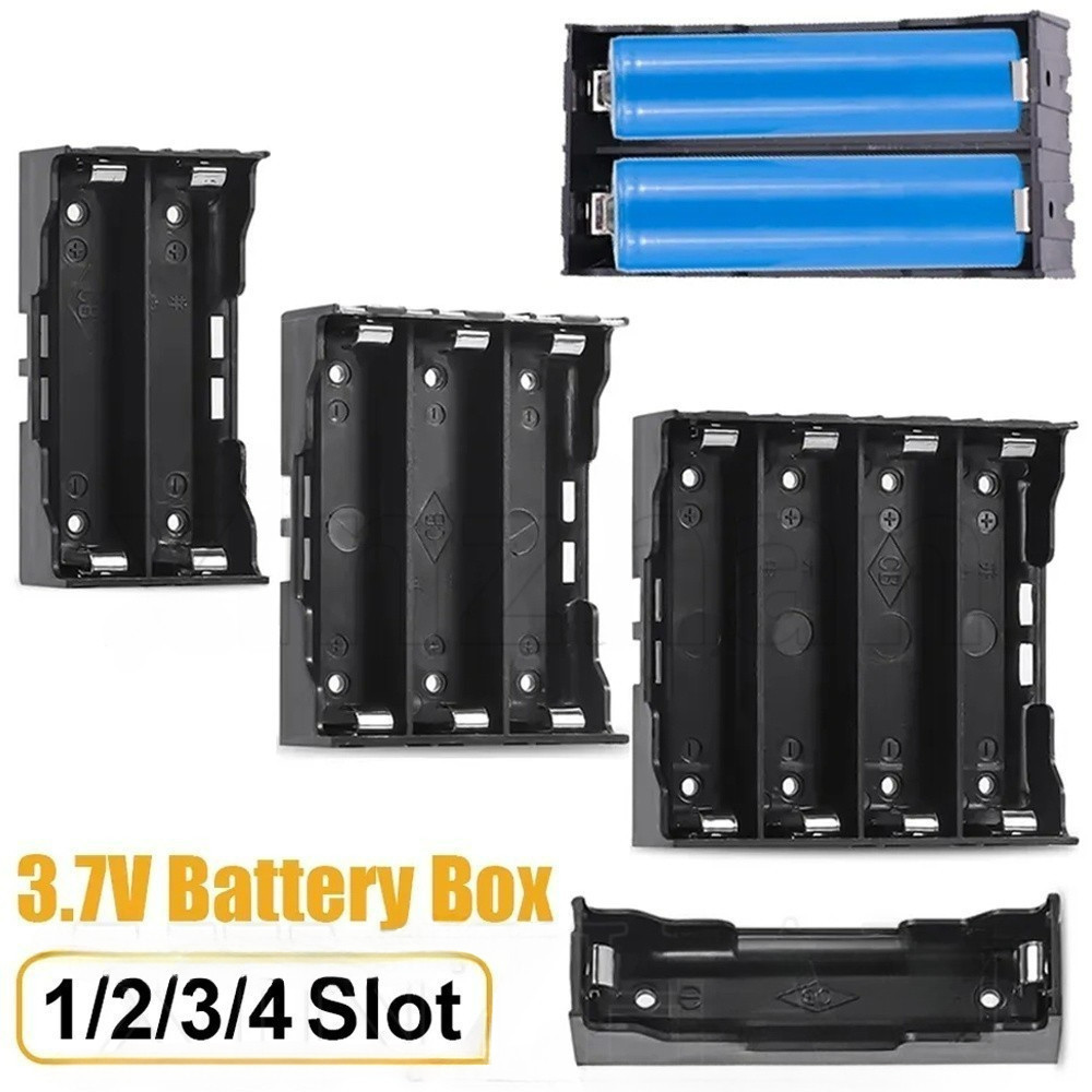3.7v แบตเตอรี่ผู้ถือกล่องเก็บ/1 2 3 4 ช่อง ABS 18650 แบตเตอรี่ Power Bank กรณี / DIY แบตเตอรี่ลิเธียมคอนเทนเนอร์ Hard Pin