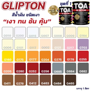 สีน้ำมัน TOA Glipton ขนาด 0.946L ชุดที่ 1 21001 สีทาเหล็ก สีเคลือบเงา ทาไม้ สีกันสนิม
