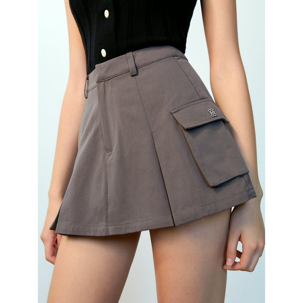 [Pomelo] กระโปรงกางเกงขาสั้นคาร์โก้ / High Waist Mini Cargo Skorts