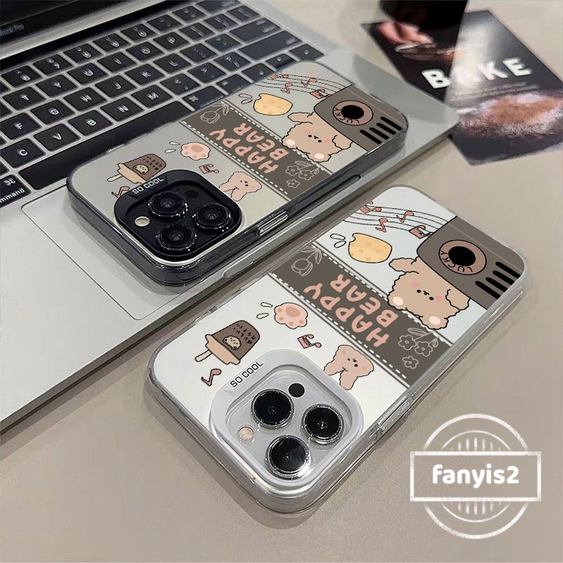 Samsung A06 A16 A35 A55 A05 A05s A15 A14 A13 A12 A54 A52 A50s A30s A03s A02s S23FE S23Plus น่ารักการ์ตูนเพลงหมีเคสโทรศัพท์กันกระแทกฝาหลัง