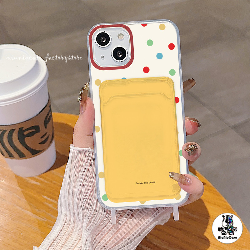 สําหรับ IPhone 7Plus 11 12 13 14 15 Pro Max XR 15 7 8 Plus X XS Max SE TPU กระเป๋าสตางค์ช่องใส่การ์ดฝาครอบใส เคสโทรศัพท์