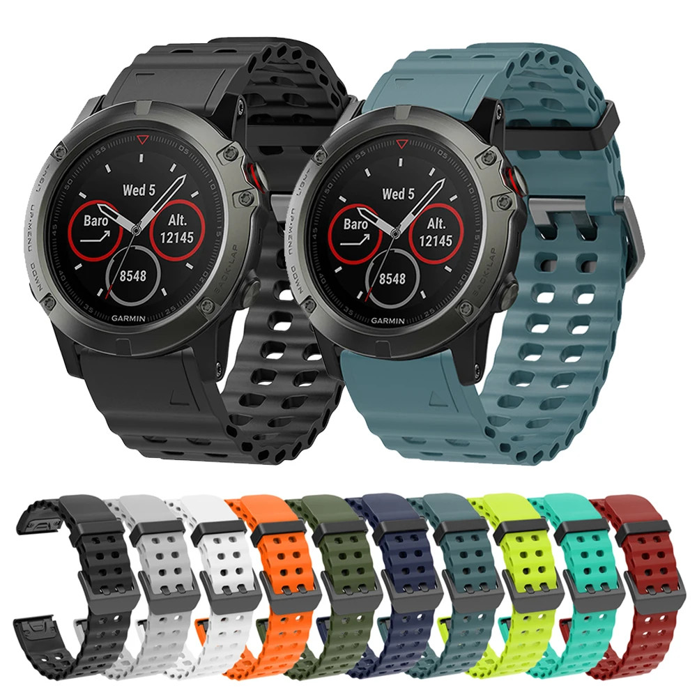 22 26 มม.ซิลิโคน WatchBand สําหรับ Garmin Fenix 8 51 มม.47 มม.8E Enduro3 2 7X 7 6X 6 Pro 5X 5 สายคล้อง WristStrap Quick Release สร้อยข้อมือ