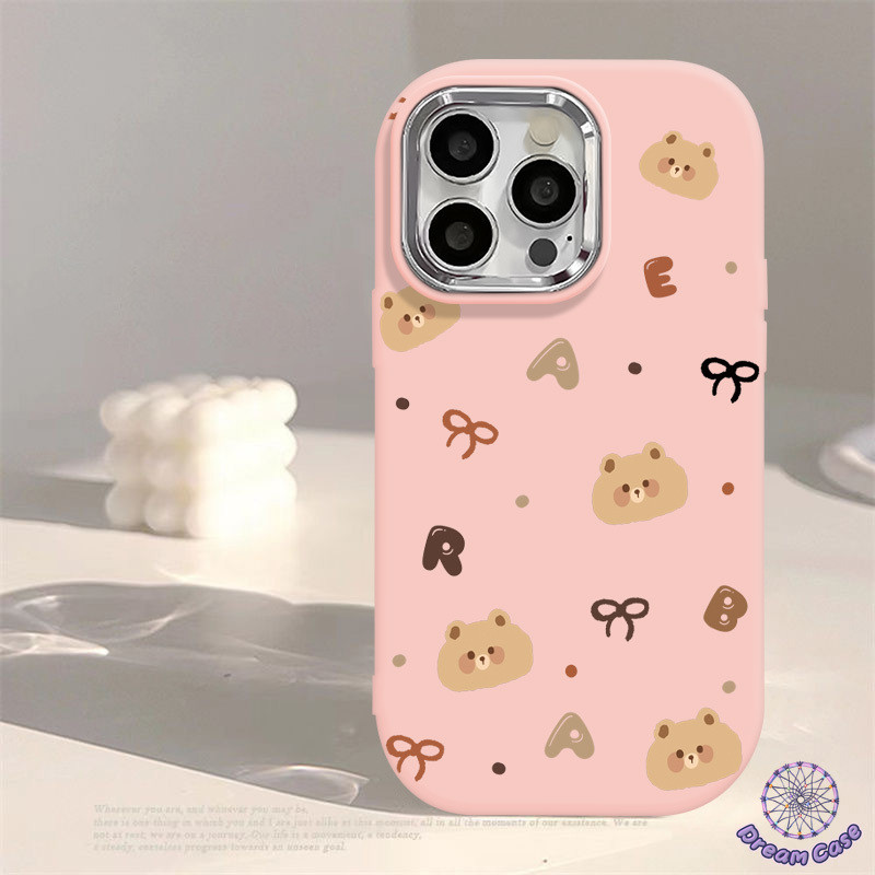 การ์ตูนหมีน่ารักโบว์ผูกนุ่มเคสเข้ากันได้กับ IPhone 15 13 11 14 12 Pro Max 7Plus XR X XS Max 14 6 8 15 Plus SE 2020 - รูปที่ 3