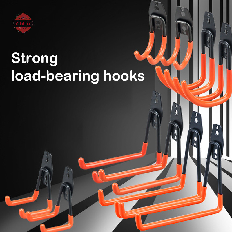AdaChoi Heavy Duty ตะขอโลหะโรงรถ Wall Mount ตะขอแขวนติดผนัง Anti-slip Hook สําหรับบันไดสวนเครื่องมือ TH