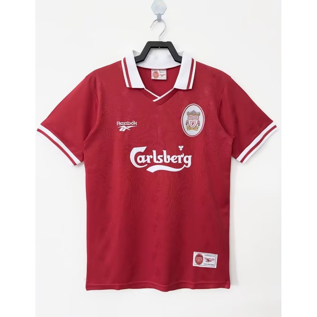 1996-97 ลิเวอร์พูลเหย้าย้อนยุคฟุตบอลกีฬาด้านบนเสื้อยืดแขนสั้น