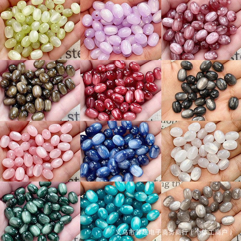 ฝันดาวเรซิ่นดูดทรายทองเลียนแบบแมวตาตรงหลุมวันที่ลูกปัด DIY ทำด้วยมือสร้อยข้อมือโซ่เครื่องประดับเครื่องประดับ
