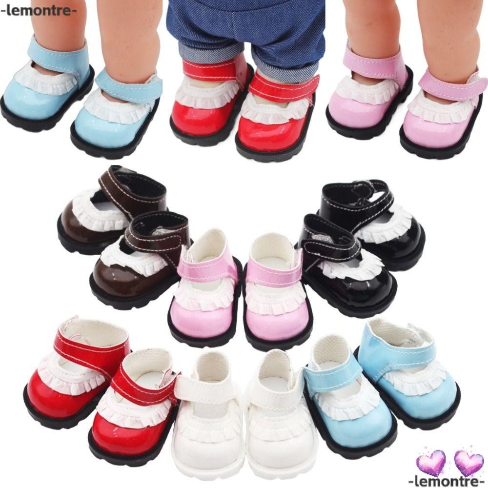 Lemontre Mini Shoes, Leather 20cm Doll Shoes, Mini Replacement Lace Doll Dressing ของเล่นเด็ก