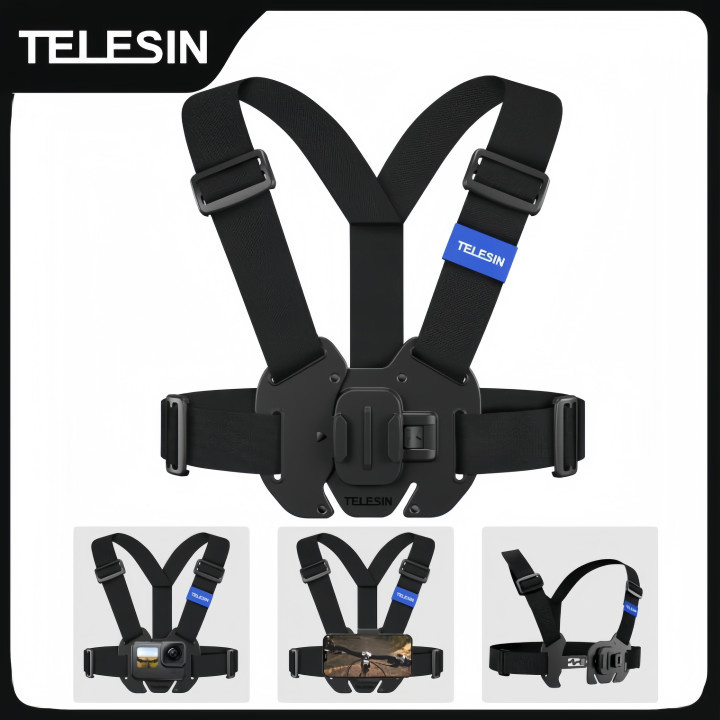 สายรัดหน้าอก Telesin สามารถปรับได้ทั้งมุมและขนาด เหมาะสำหรับโทรศัพท์มือถือทุกรุ่น/GOPRO, สายรัดกล้อง DJI Action 5/4/3 และสายรัดหน้าอกสำหรับกล้องแอ็คชั่น สายคล้องกล้อง GoPro Hero สายโทรศัพท์แบบหนีบ，สายคล้องกล้องโทรศัพท์มือถือ GoPro, DJI