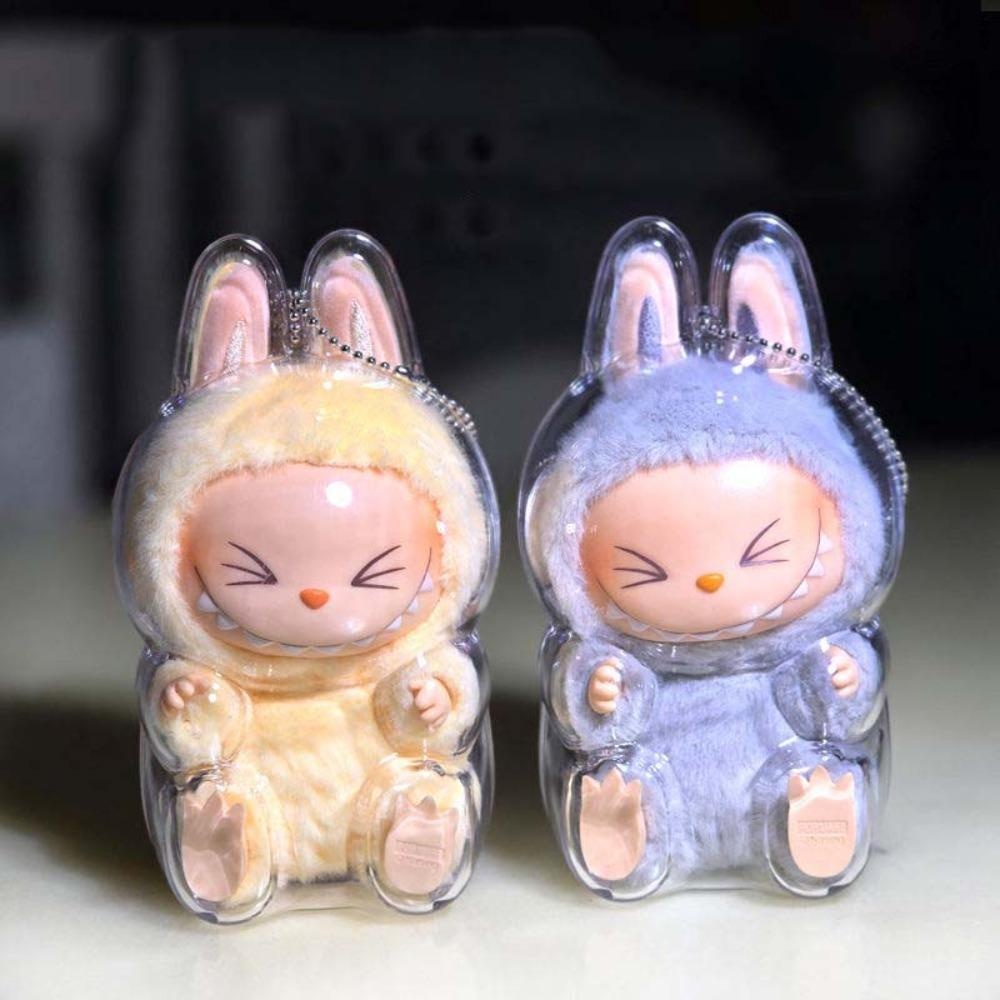 Solarflux Labubu เกราะป้องกัน, กันน้ํา Anti-lost Sit Down Labubu กระเป๋าเก็บ, ทนทาน Peadant แขวนกระเป๋าแบบพกพาโปร่งใสฝุ่นกลางแจ้ง