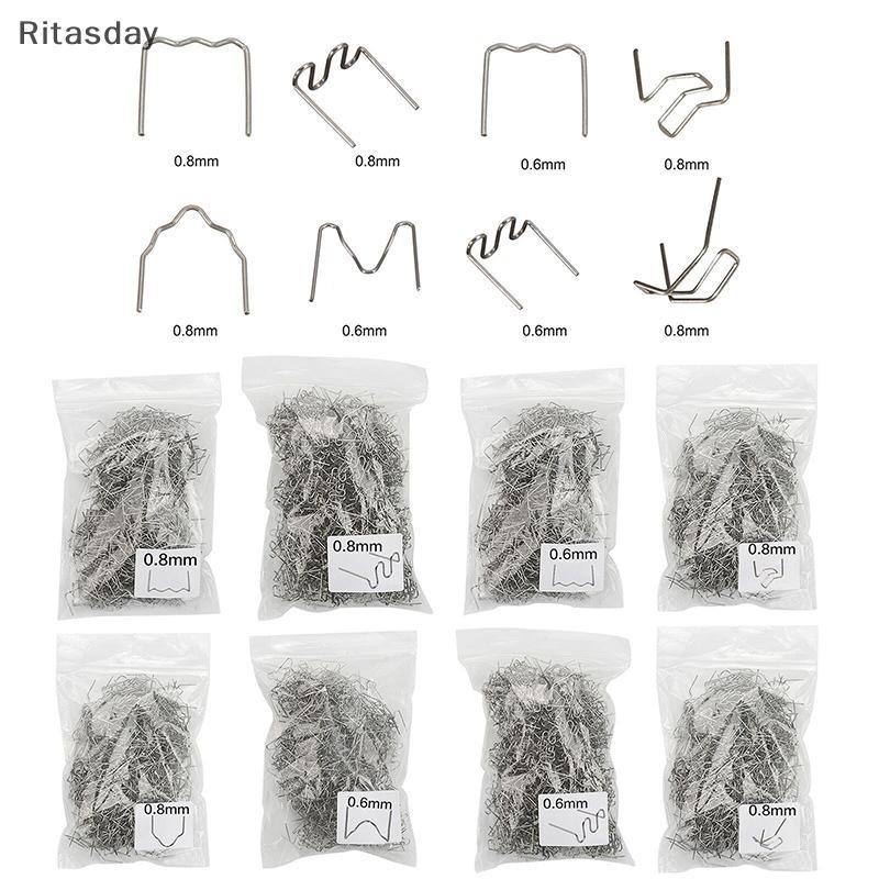 Ritasday 100PCS ยานยนต์ซ่อมพลาสติกเชื่อมเล็บมาตรฐาน Pre Cut Wave Staples Bump ใหม่
