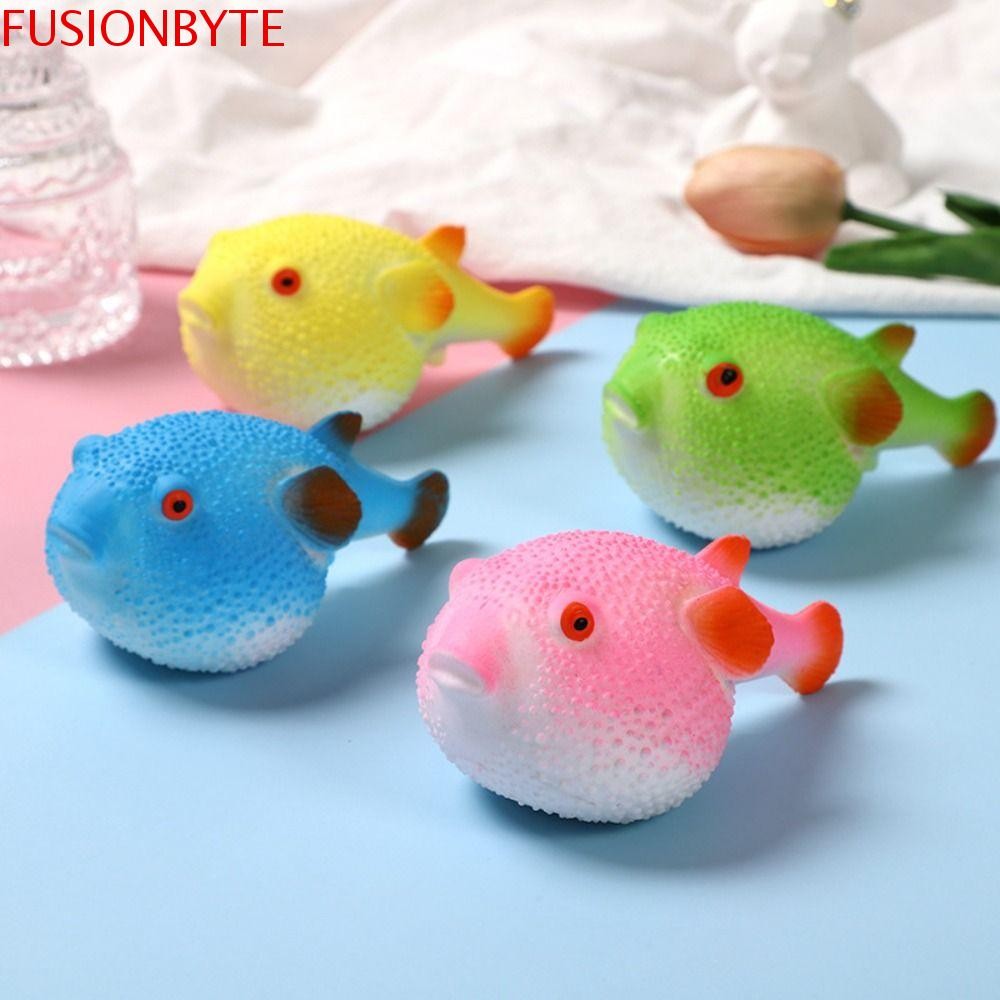 Fusionbyte Pufferfish บีบของเล่น, TPR Pufferfish Pufferfish Squeeze Pinch ของเล่น,น่ารักจําลองช้า Re