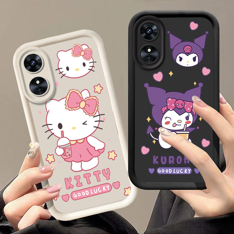 เคส oppo a17 oppo a17k a18 a38 เคสโทรศัพท์ hello kitty&Kuromi สําหรับเคส ฝาครอบ bts