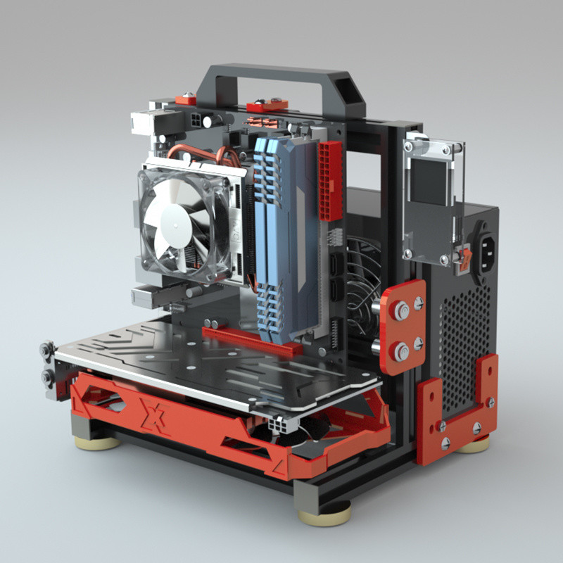 [เฉพาะจุด] เปิดแชสซีชั้นวางคอมพิวเตอร์ ATX อลูมิเนียมอัลลอยด์ขนาดใหญ่บุคลิกภาพสร้างสรรค์เดสก์ท็อประบายความร้อนด้วยอากาศ MATX อลูมิเนียมทั้งหมด ITX