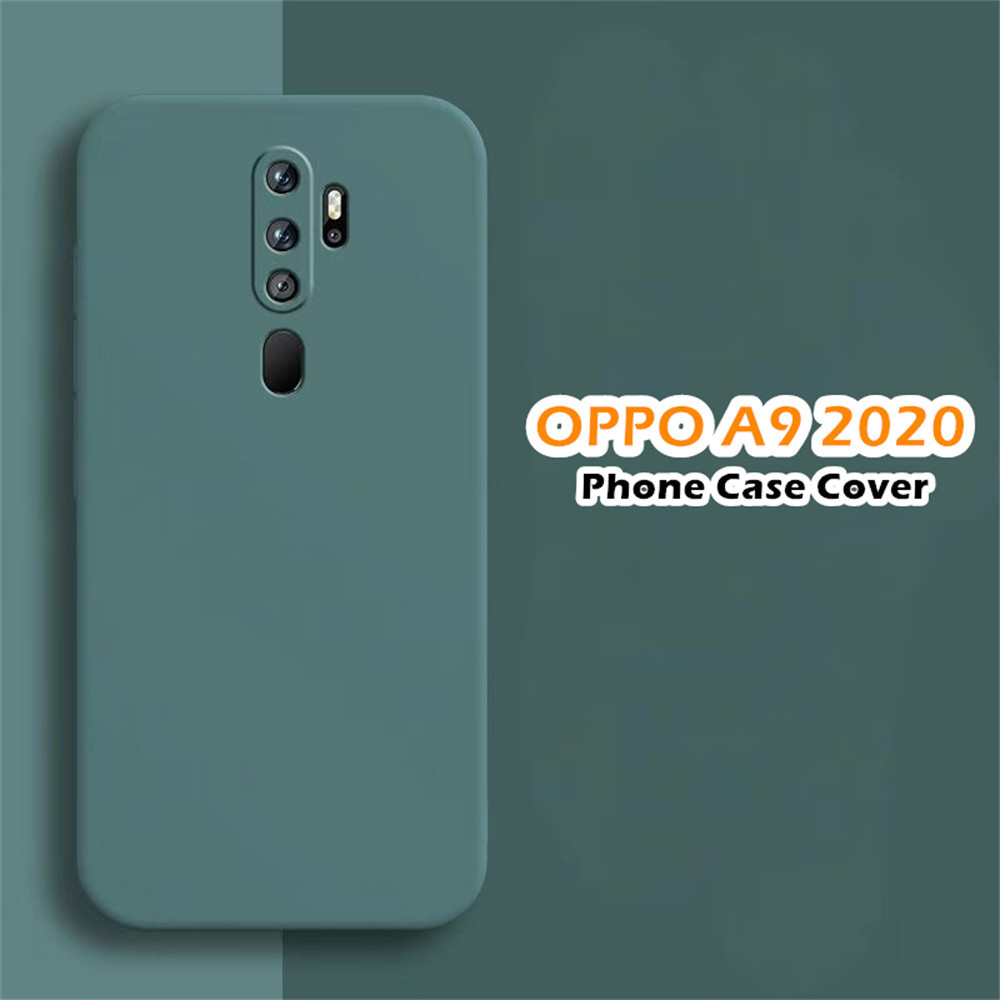 สําหรับ OPPO A9 2020 ฝาครอบซิลิโคนเต็มรูปแบบ Easy Classic Simple สีทึบ Live-action เคสโทรศัพท์ฝาครอบ - รูปที่ 3