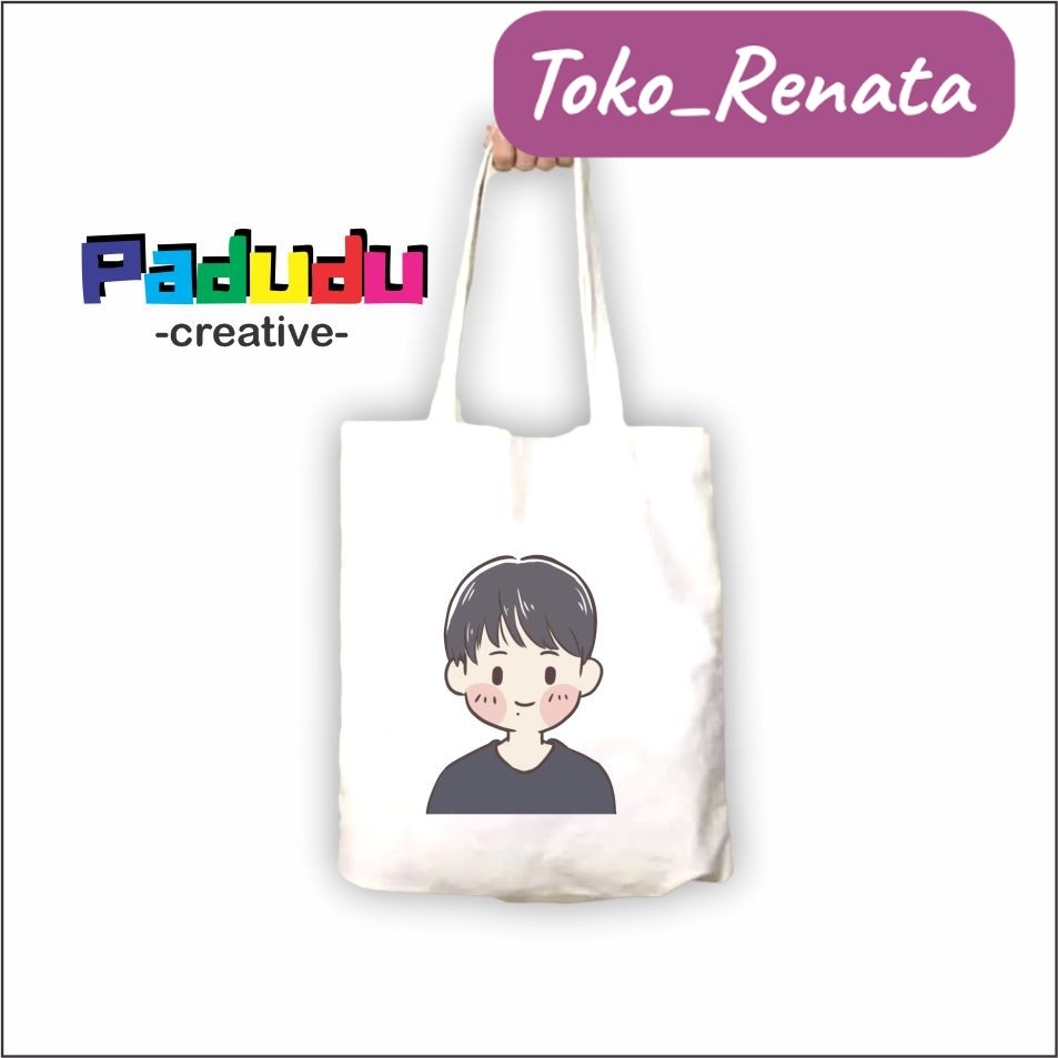 Vintage Zipper Tote Bag Anime Kpop Boy Boy Boy Juvenile Blacu Bag