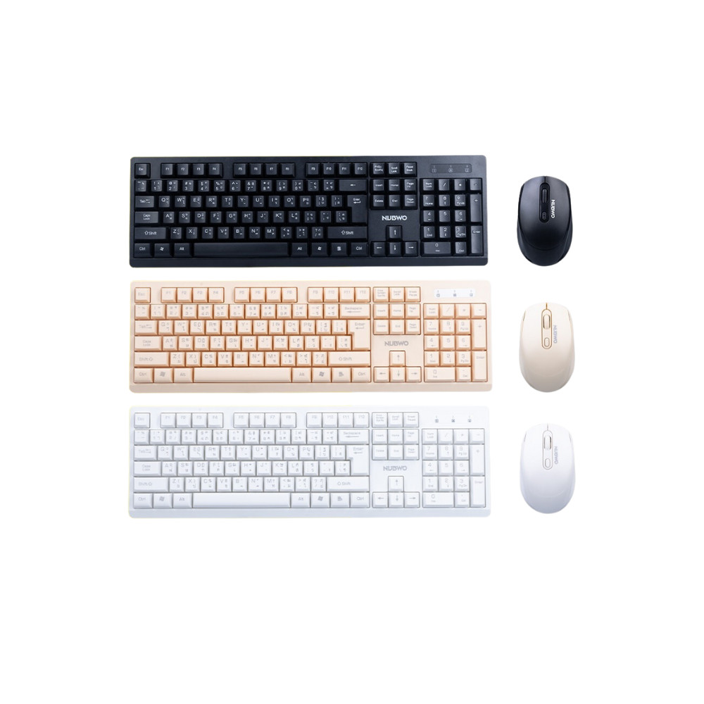 NUBWO NKM-629 WIRELESS COMBO SET KEYBOARD & MOUSE คีย์บอร์ดและเมาส์ไร้สาย รับประกัน 1 ปี