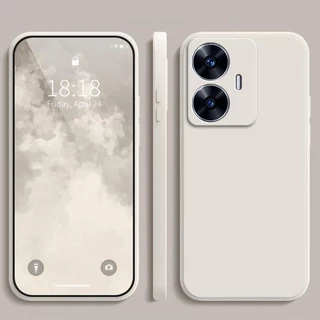 เคส Realme C55 สีทึบ Realme C55 , เคสซิลิโคนป้องกันการตกสีธรรมดาเรียบง่าย YT