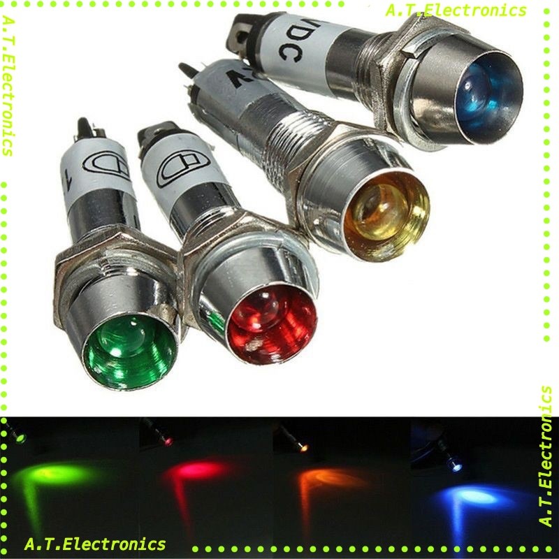 1pcs   ถูกสุด! หลอด Lamp LED เหล็ก  8mm 12v 24v 220vรับประกัน7วันมือ1พร้อมส่ง