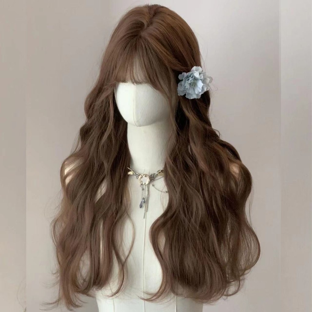 [Love Flash] PT-L213 Linen Tea Brown Atmosphere Hair Set ไข่ขาวม้วนไข่ผมหยิกยาว