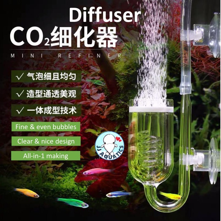 Co2 Diffuser เกลียวประเภทน้ําพืชถัง Aquarium CO2 Mini Refiner