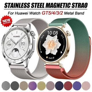18/20/22 มม.ห่วงแม่เหล็ก Huawei นาฬิกา GT6/5/4/3/2 46 มม.42/41 มม.Milanese สร้อยข้อมือสแตนเลสสําหรับ Huawei GT5 pro 42 มม.โลหะ Man ผู้หญิงสาย