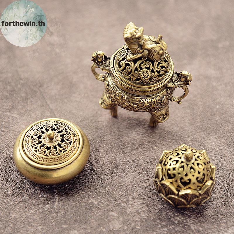 Forthewin ทองเหลือง Pocket Lotus Jiuding ธูป Burner Hollow ธูป Mini ธูป Burner th