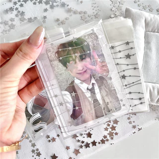 50 ชิ้น/แพ็ค Bowknot Stars ถุงปิดผนึก Toploader Photocard Self-กาวถุงบรรจุภัณฑ์วัสดุ