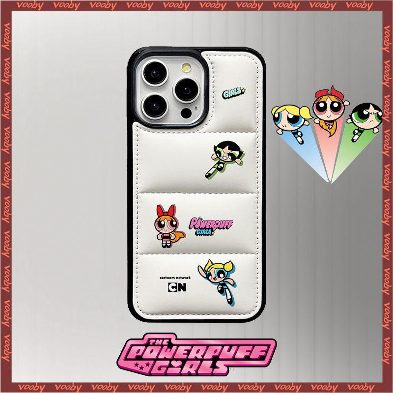 การ์ตูนน่ารัก Power Girls label hard shell Down Jacketเคสโทรศัพท์เหมาะสําหรับIphone16 16Pro 16ProMax 16Plus 15 15P 15PM 14PM 14 14P 13 13P 13PM 12 12PM 11P 11PM X XR 8 7P 7 SE