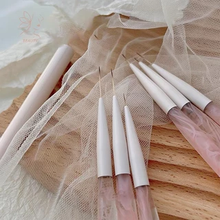 [maybeauty] 1 ชิ้นแปรงเพ้นท์เล็บหลายประเภท Ultra-fine และ Ultra Long Wire Drawing Paing DIY French Nail Liner ปากกาเล็บเครื่องมือ {TH}