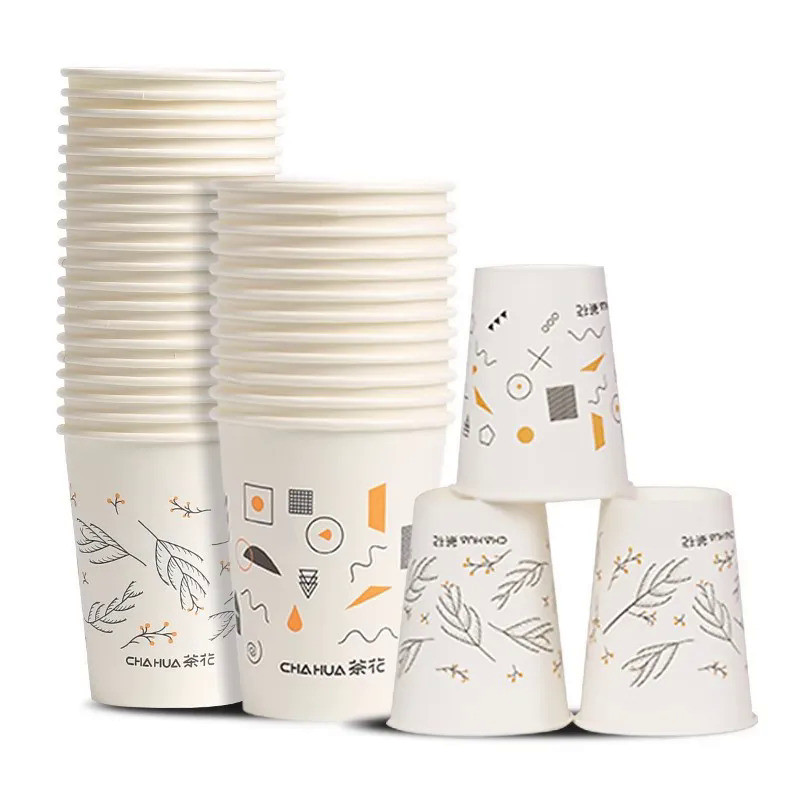 CHAHUA 100pcs Paper Cup Disposable Thickened Paper Cups Set For Coffee Water Carton Cups For Commerc
