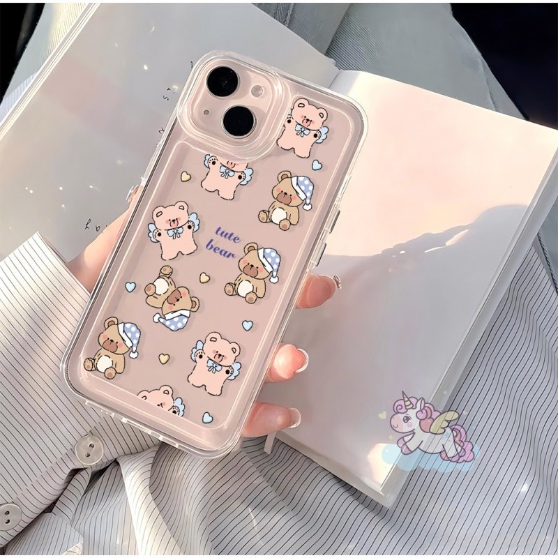 น่ารักใส Peduli Bear กรณี HP OPPO A3x ล่าสุด A3 A60 Reno 12 11 Pro 5G 12F 11F Realme C61 C63 C65 A9 