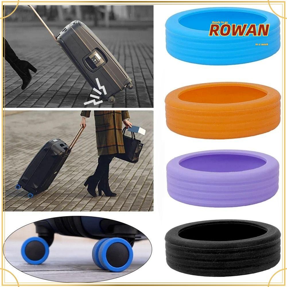 Rowans ฝาครอบล้อกระเป๋าเดินทาง 4/8 ชิ้น ลดเสียงเงียบ ป้องกันล้อสึก ชิ้นส่วนกระเป๋าเดินทาง