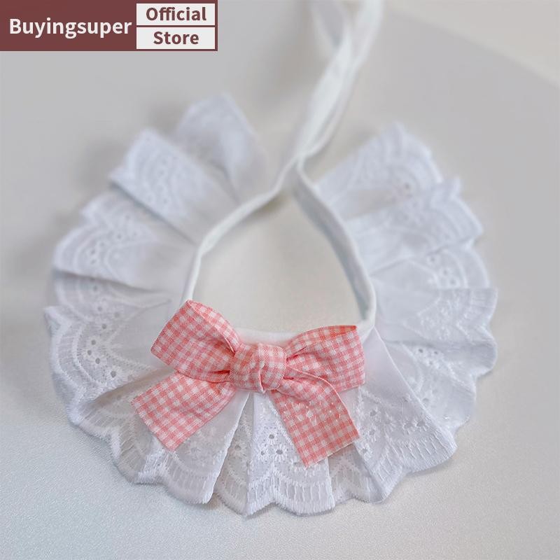 Joe Cat Lace Bib Collar Drool ผ้าเช็ดตัวสัตว์เลี้ยง Fairy Baby Muppet เสื้อผ้าตกแต่งสุนัข Bib อุปกรณ์เสริม LR