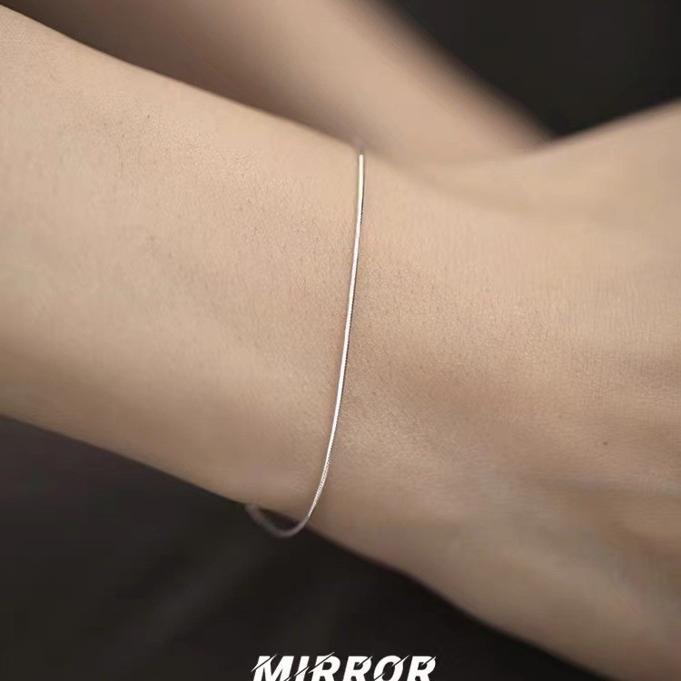 ส925 เงินสเตอร์ลิงงูกระดูกโซ่สร้อยข้อมือแฟชั่นที่เรียบง่ายเครื่องประดับของขวัญนักเรียนหญิง