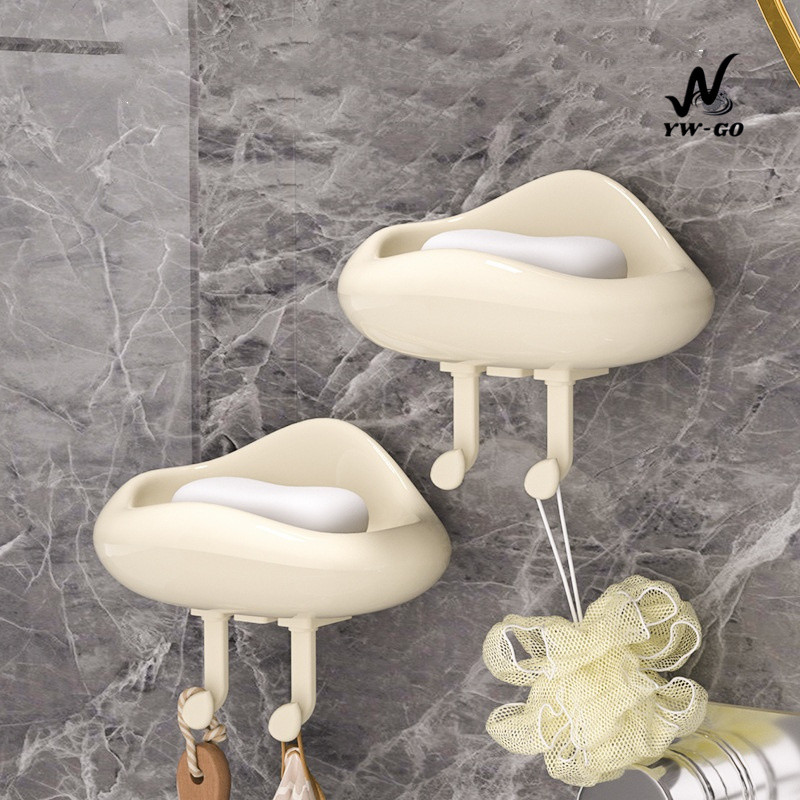 กล่องสบู่ติดผนัง ที่วางสบู่ กล่องสบู่พร้อมตะขอ ไม่ต้องเจาะผนัง(พร้อมส่งค่ะ) G2764