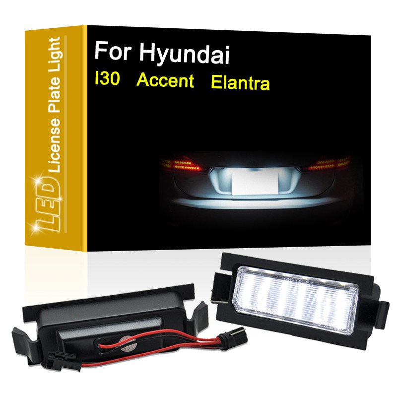 12v LED จํานวนแผ่นโคมไฟสําหรับ Hyundai I30 11-19 Accent 11-17 Elantra GT Hatchback 13-17 สีขาวใบอนุญ