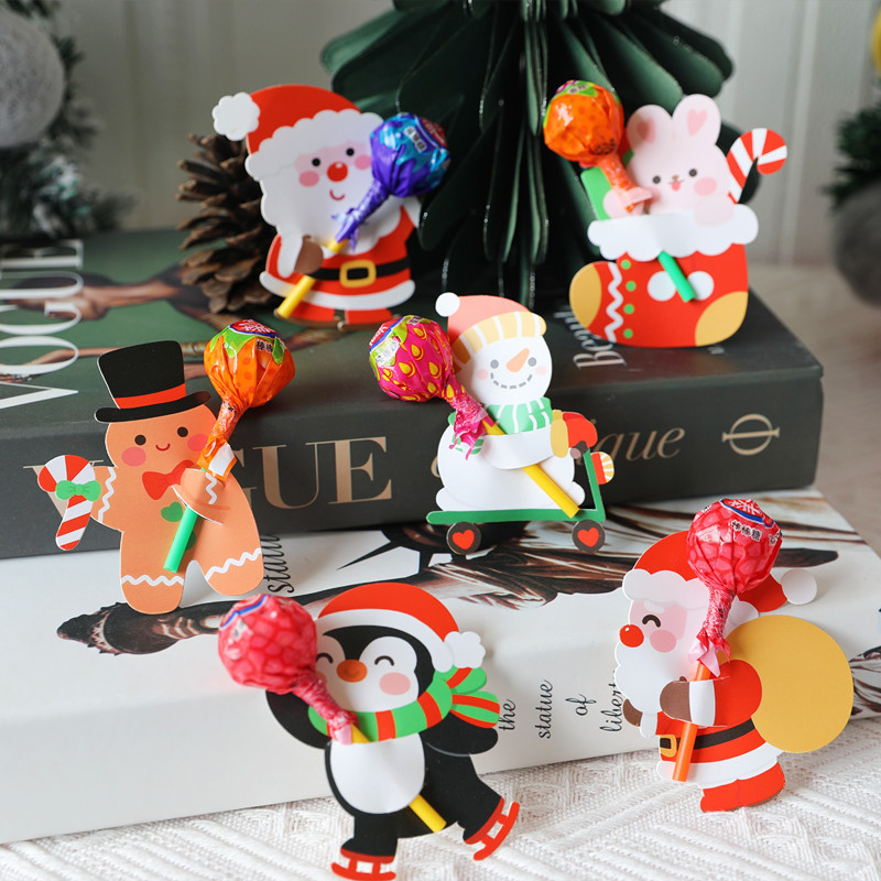 50ชิ้นคริสต์มาสอมยิ้มการ์ดขนมตกแต่งการ์ดอนุบาลการ์ดรางวัล