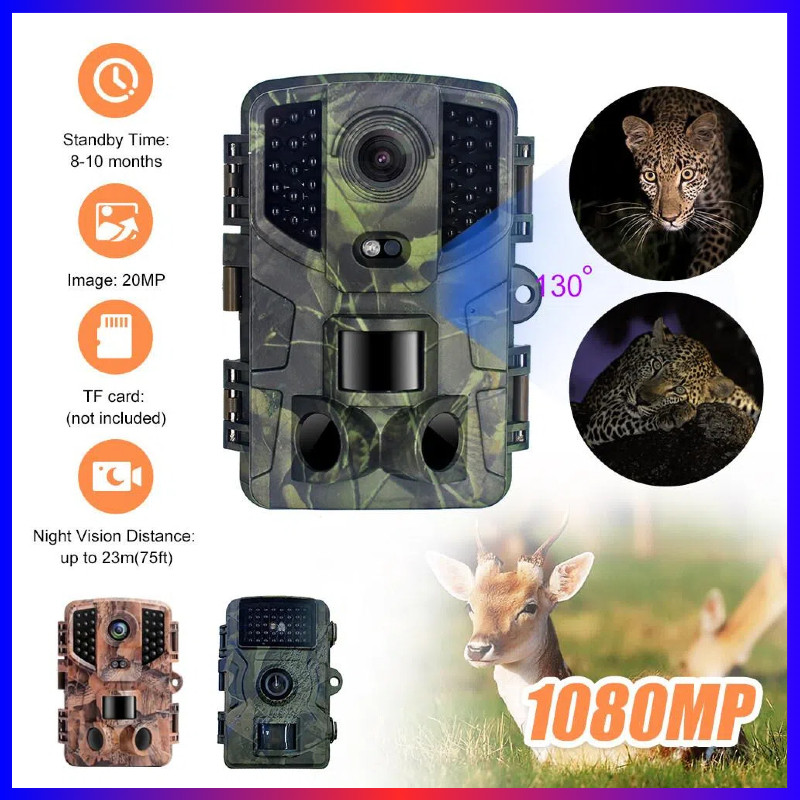 กล้องอินฟราเรดกันน้ำ 16MP 1080P พร้อมฟังก์ชั่นการมองเห็นตอนกลางคืน เหมาะสำหรับการล่าสัตว์กลาง จอภาพล