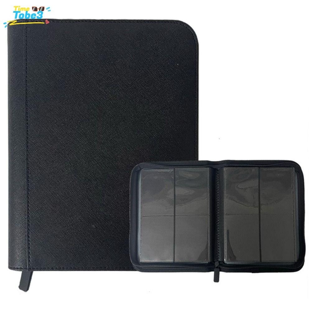 TOBE3 4 Pocket Card Binder, ซิปปิด 160 ช่องใส่การ์ด Trading Card Holder Book, คุณภาพสูง PU Cover Side-Loading Card โฟลเดอร์อัลบั้มสะสมการ์ดป้องกัน