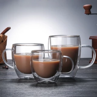 แก้วกาแฟ 2 ชั้น แก้วสองชั้น Double Wall Glass ถ้วยกาแฟ แก้วมินิมอล ร้านกาแฟ Premium Coffee Glass