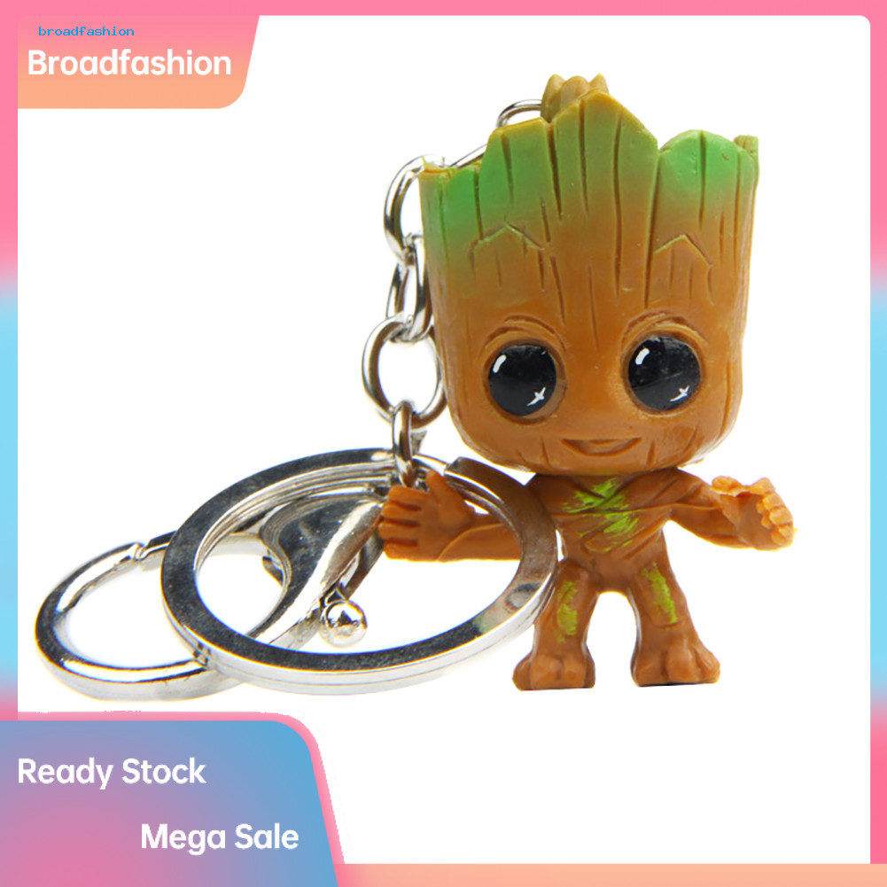 BRO_ Guardians of Galaxy Tree Man Groot จี้รูปพวงกุญแจผู้ถือกระเป๋าพวงกุญแจ